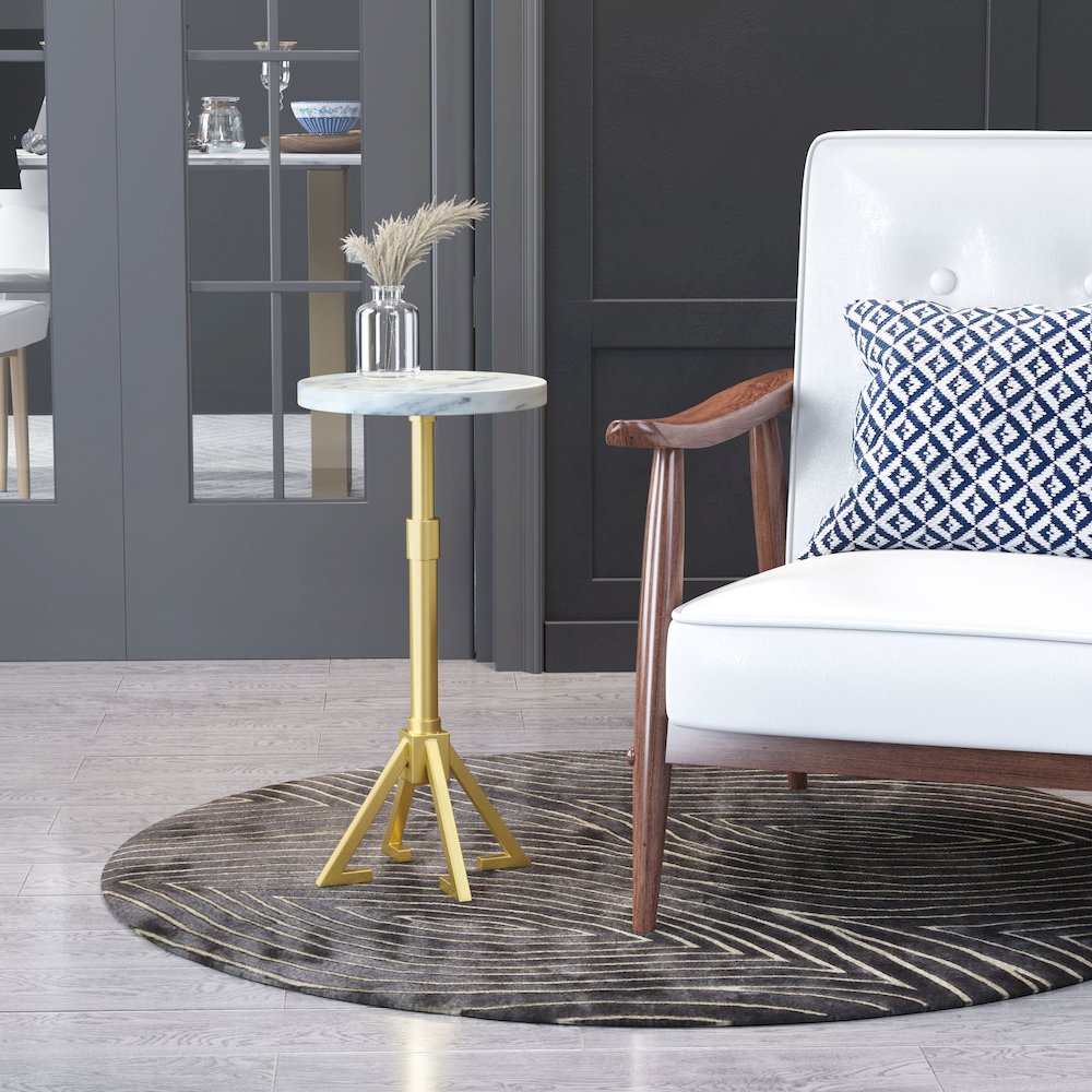 Maurice Side Table White & Gold. Picture 9