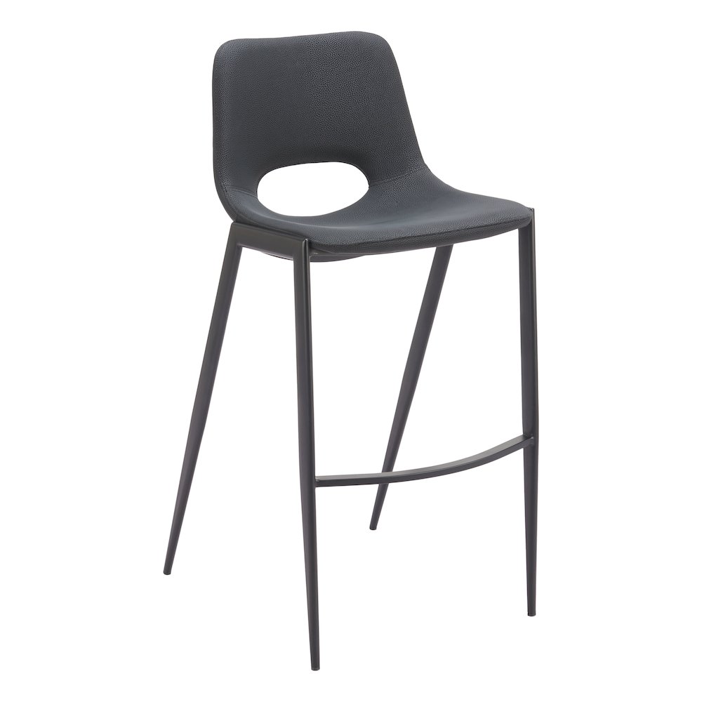 Desi Armless Barstool (Set of 2) Black. Picture 1