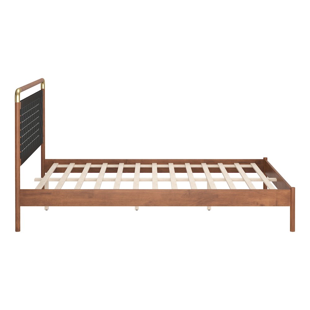 Netz Queen Bed Black & Walnut. Picture 5