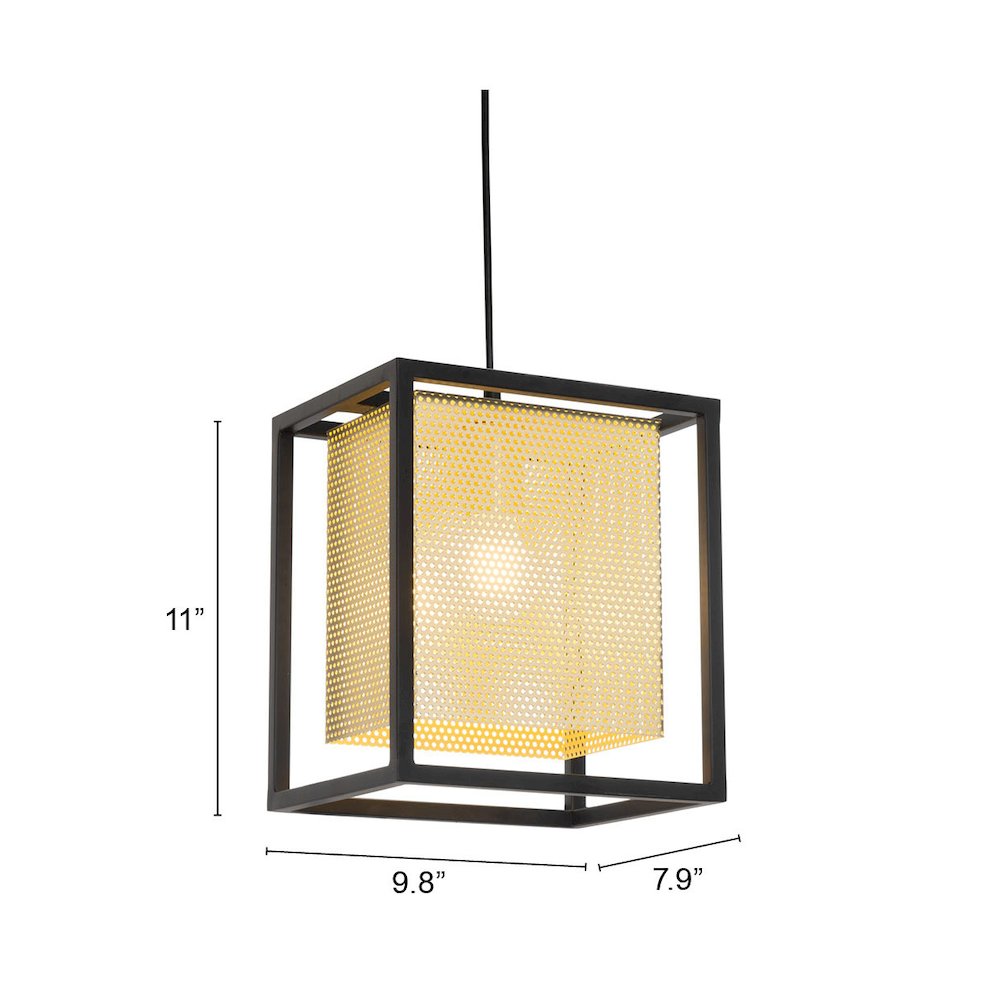 Yves Ceiling Lamp Gold & Black. Picture 7