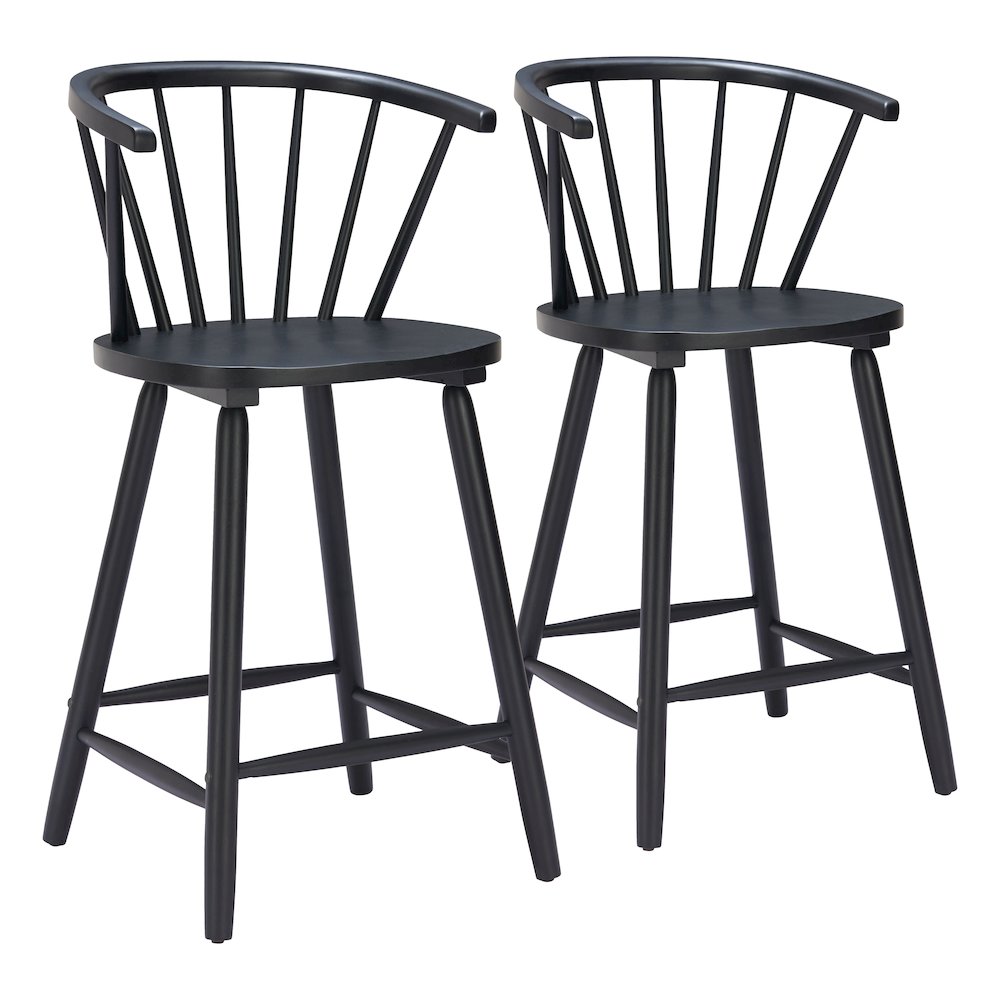 Stenger Counter Stool (Set of 2) Black. Picture 6