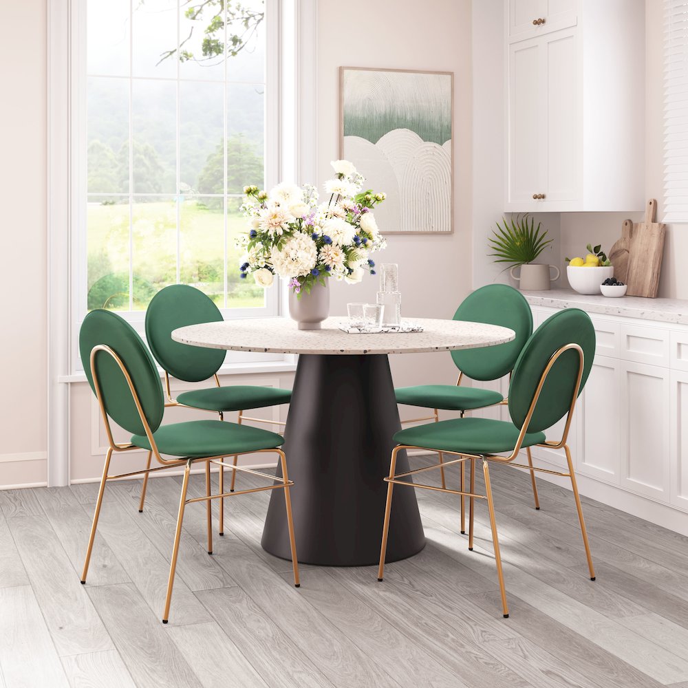 Odessa Dining Chair (Set of 2) Green & Gold. Picture 8
