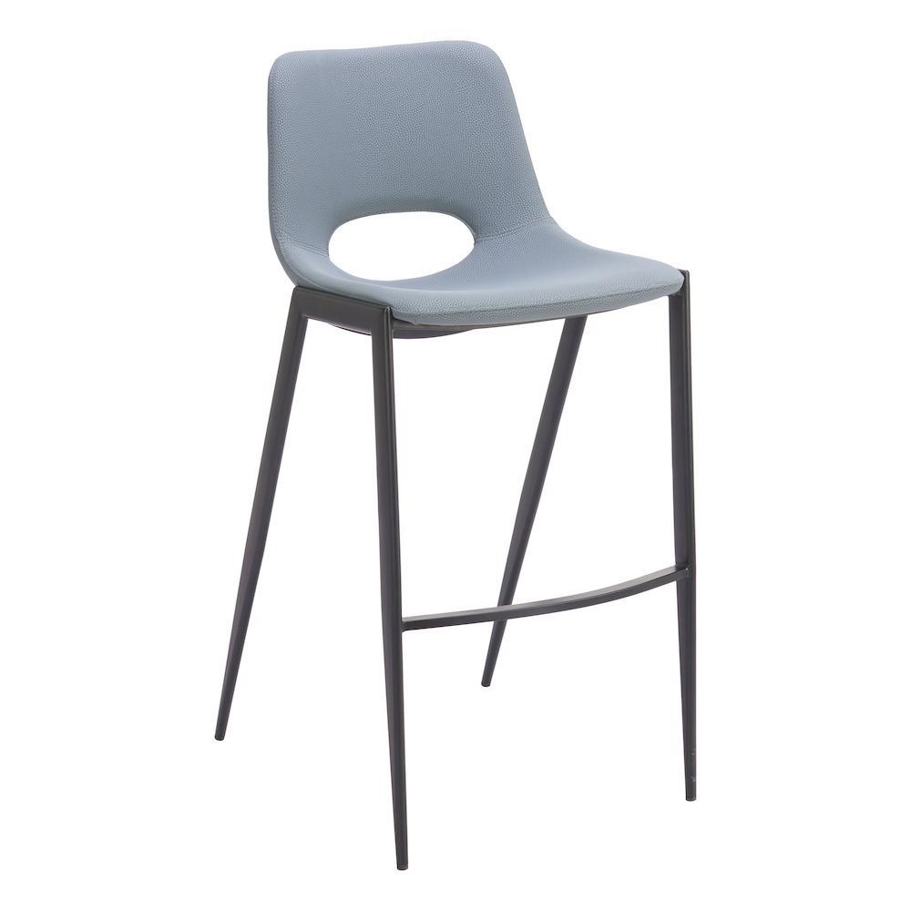 Desi Armless Barstool (Set of 2) Azure Gray. Picture 1
