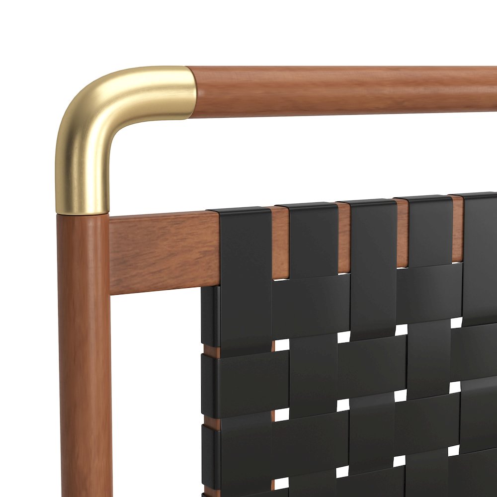 Netz King Bed Black & Walnut. Picture 6