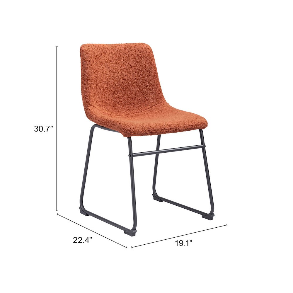 Smart Dining Chair (Set of 2) Burnt Orange. Picture 12