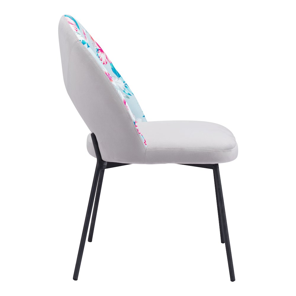 Torrey Dining Chair (Set of 2) Multicolor Print & Gray. Picture 2