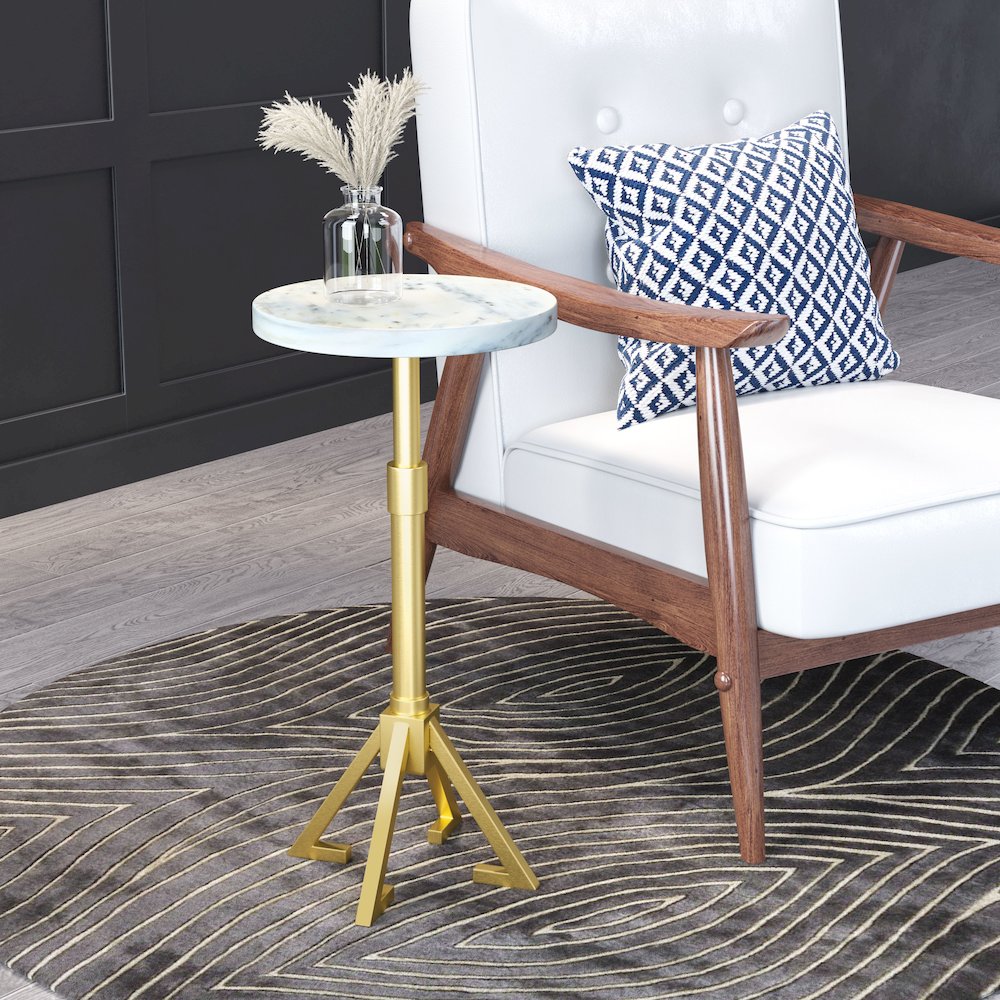 Maurice Side Table White & Gold. Picture 8