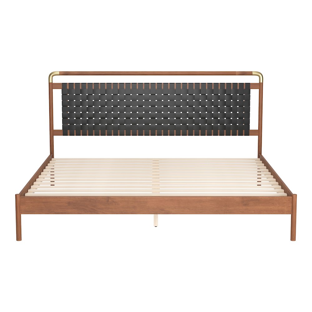 Netz King Bed Black & Walnut. Picture 5
