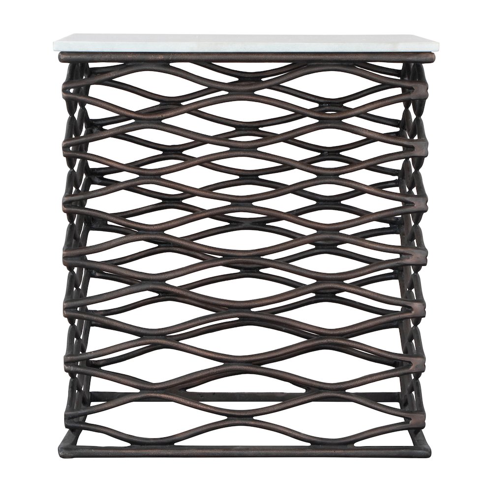 Duke Side Table White & Antique Bronze. Picture 2
