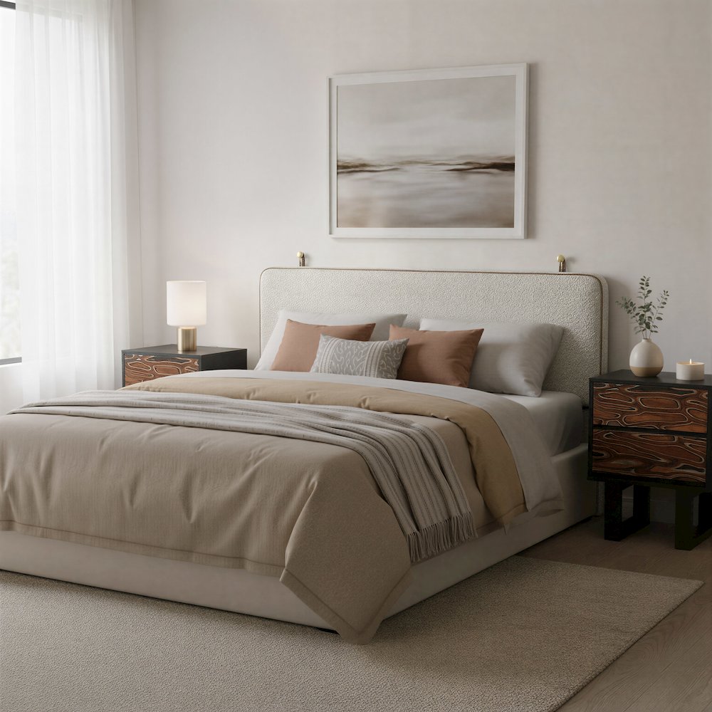Bela Floating Queen Headboard Ivory. Picture 2