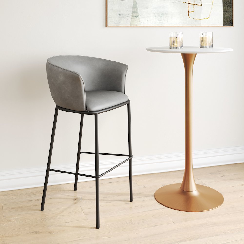 Garston Barstool Gray. Picture 8