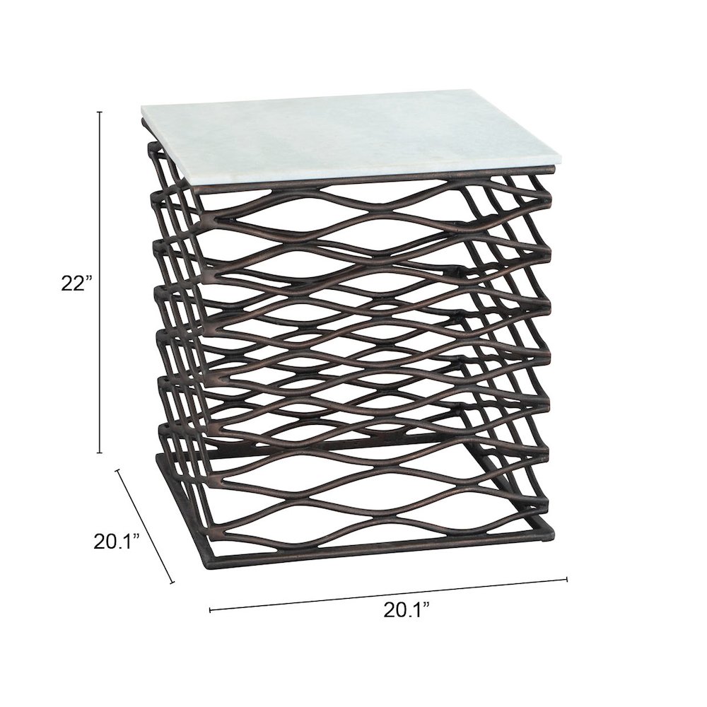 Duke Side Table White & Antique Bronze. Picture 9