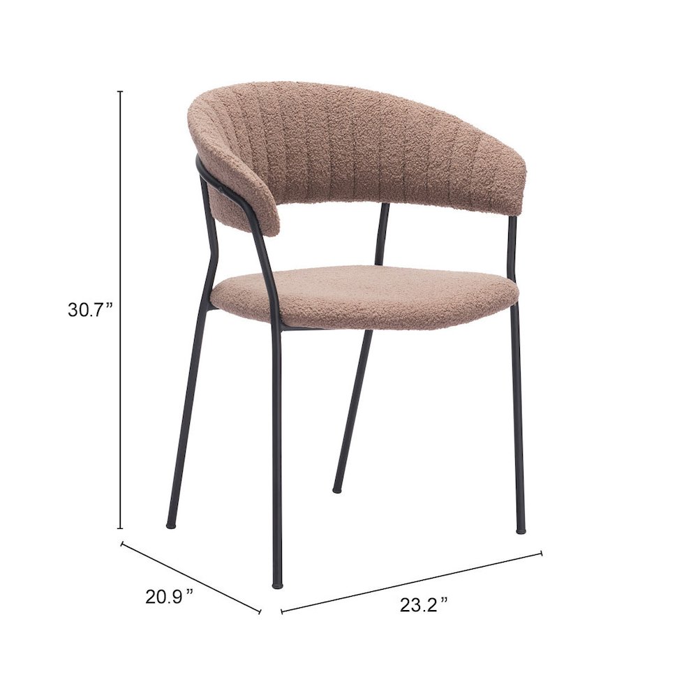 Josephine Dining Chair (Set of 2) Brown. Picture 12