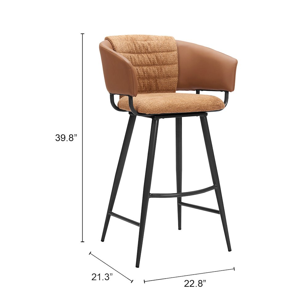 Juno Barstool (Set of 2) Brown. Picture 7