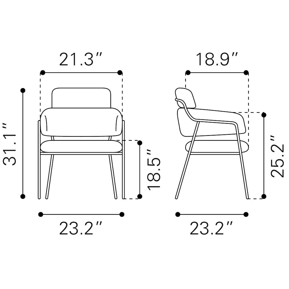 Marcel Dining Chair (Set of 2) Cream. Picture 12