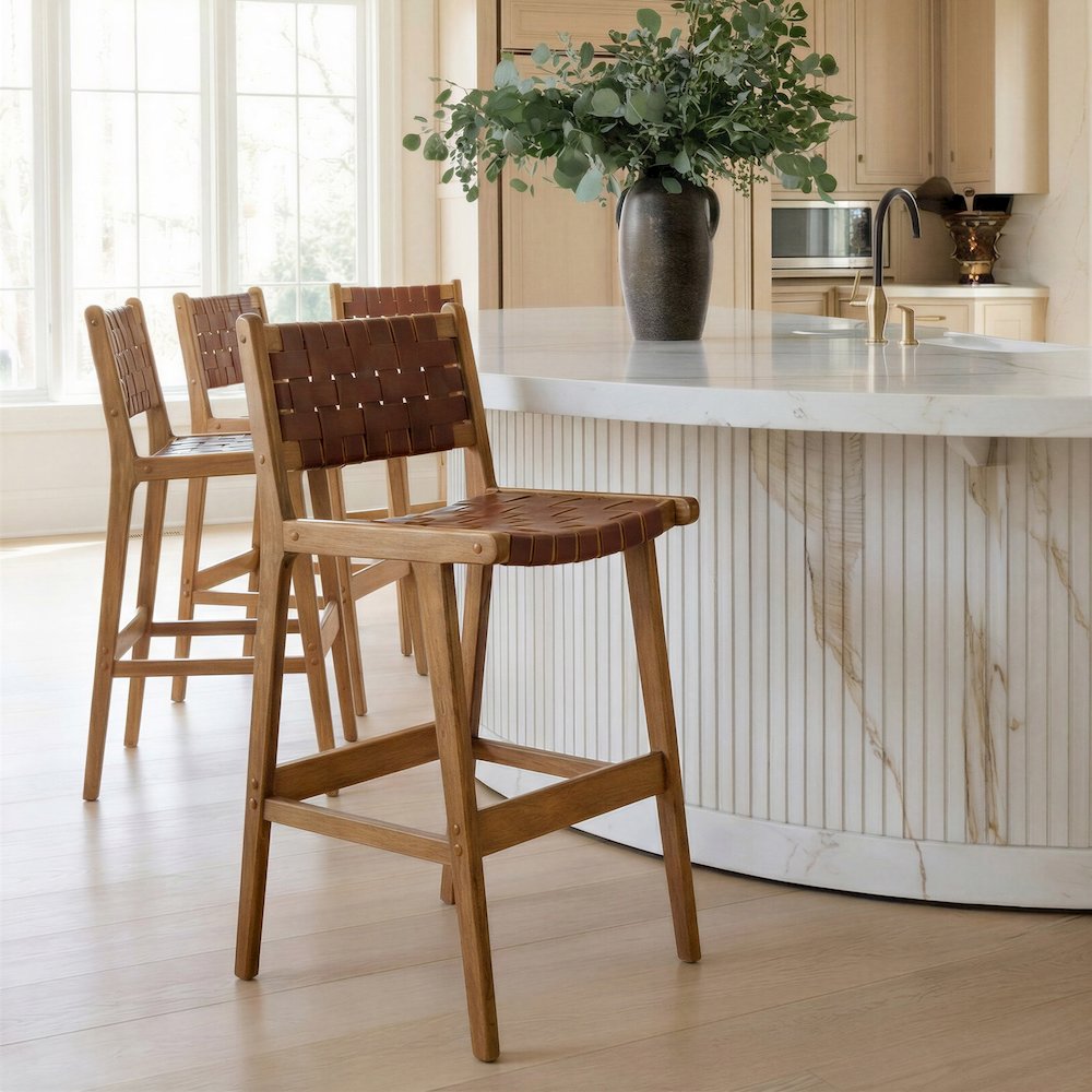 Feder Barstool (Set of 2) Brown. Picture 2