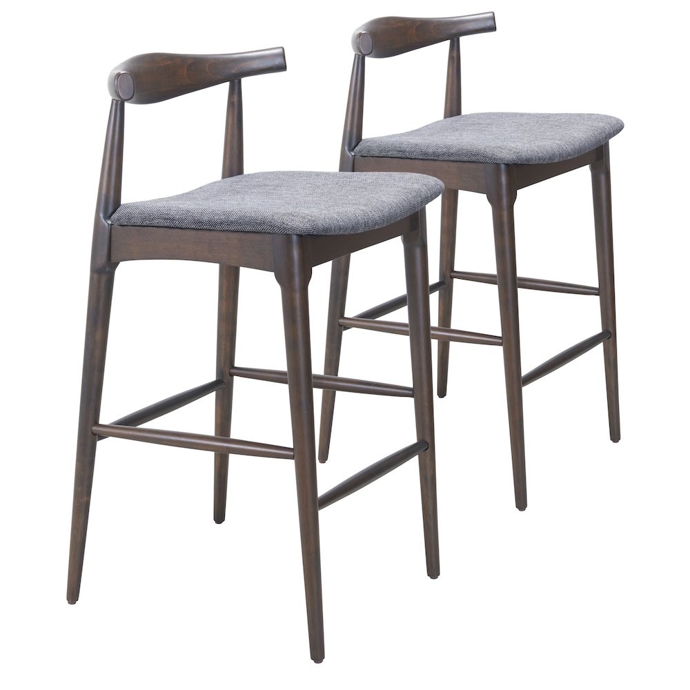 Tuzka Barstool (Set of 2) Gray & Espresso. Picture 6