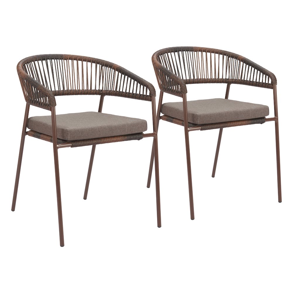 Skye Dining Chair (Set of 2) Brown. Picture 6