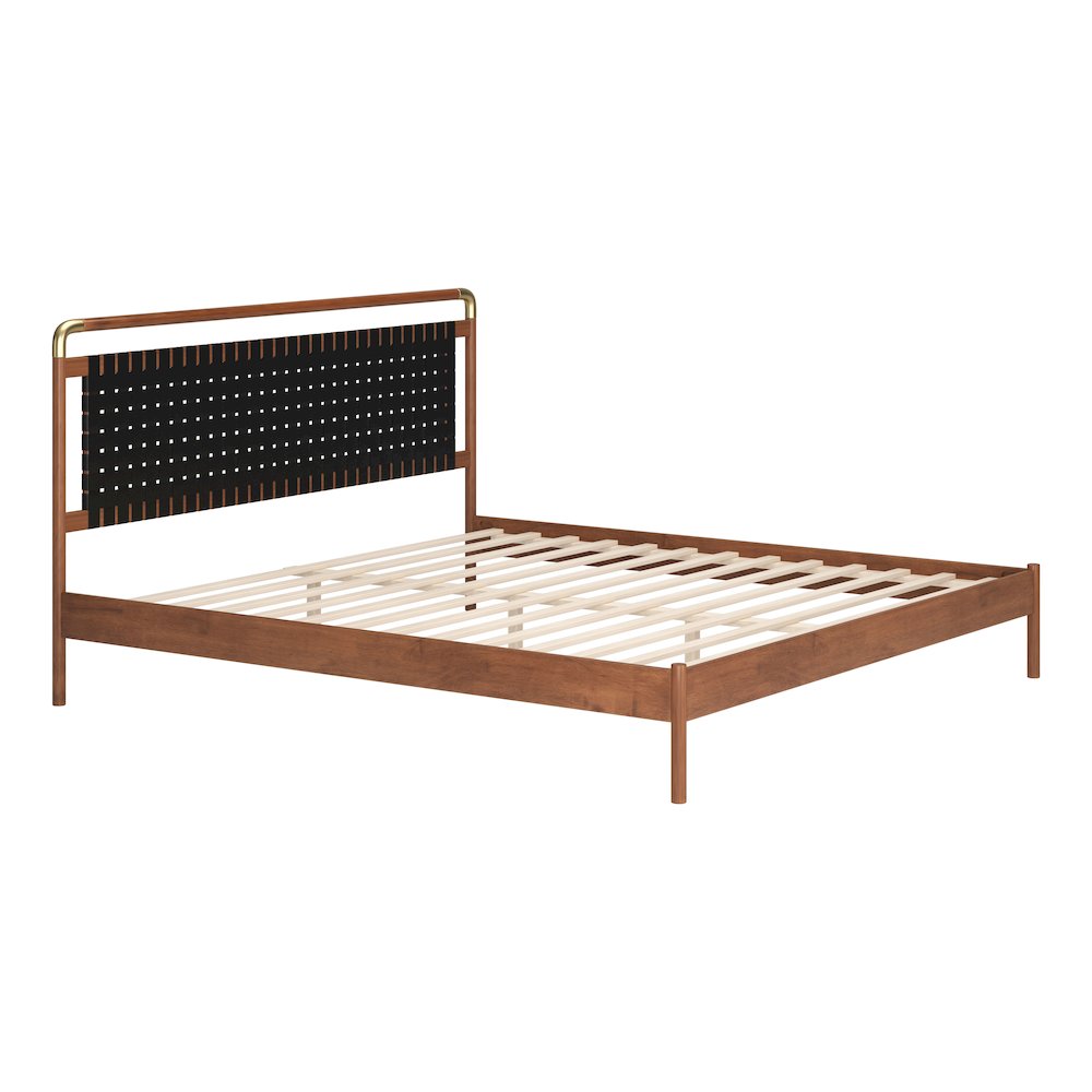 Netz King Bed Black & Walnut. Picture 1