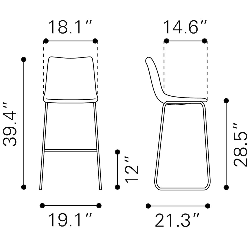 Smart Barstool (Set of 2) Black. Picture 12
