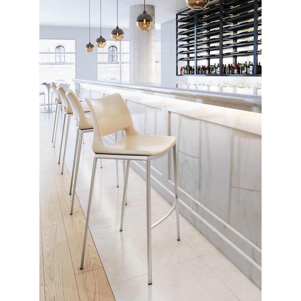 Ace Barstool (Set of 2) Light Pink & Silver. Picture 9