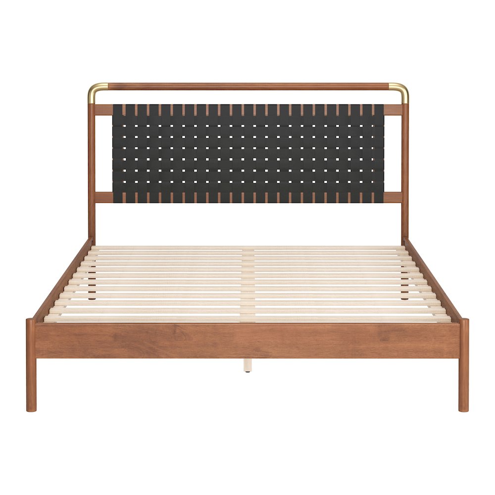Netz Queen Bed Black & Walnut. Picture 6