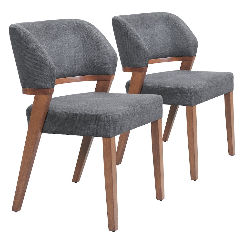 Sunobu Dining Chair (Set of 2) Azure Gray & Walnut. Picture 6