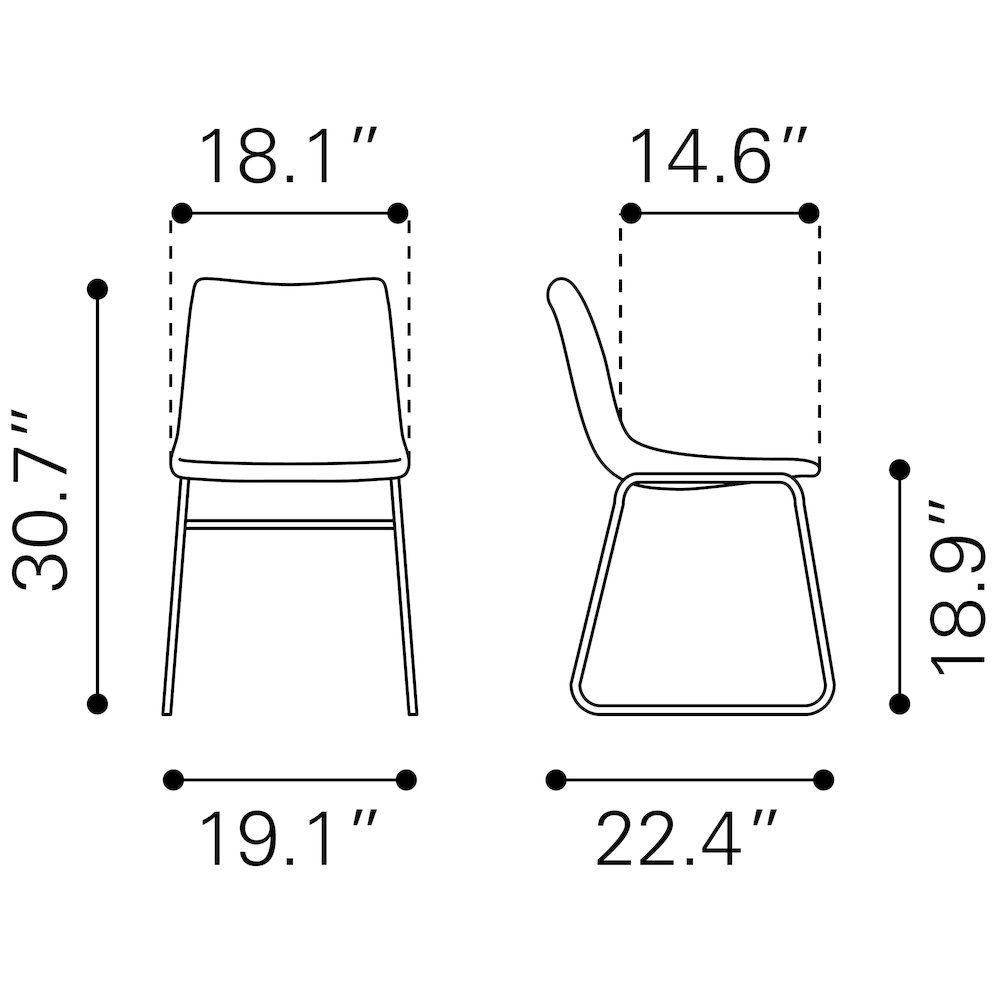 Smart Dining Chair (Set of 2) Black. Picture 12