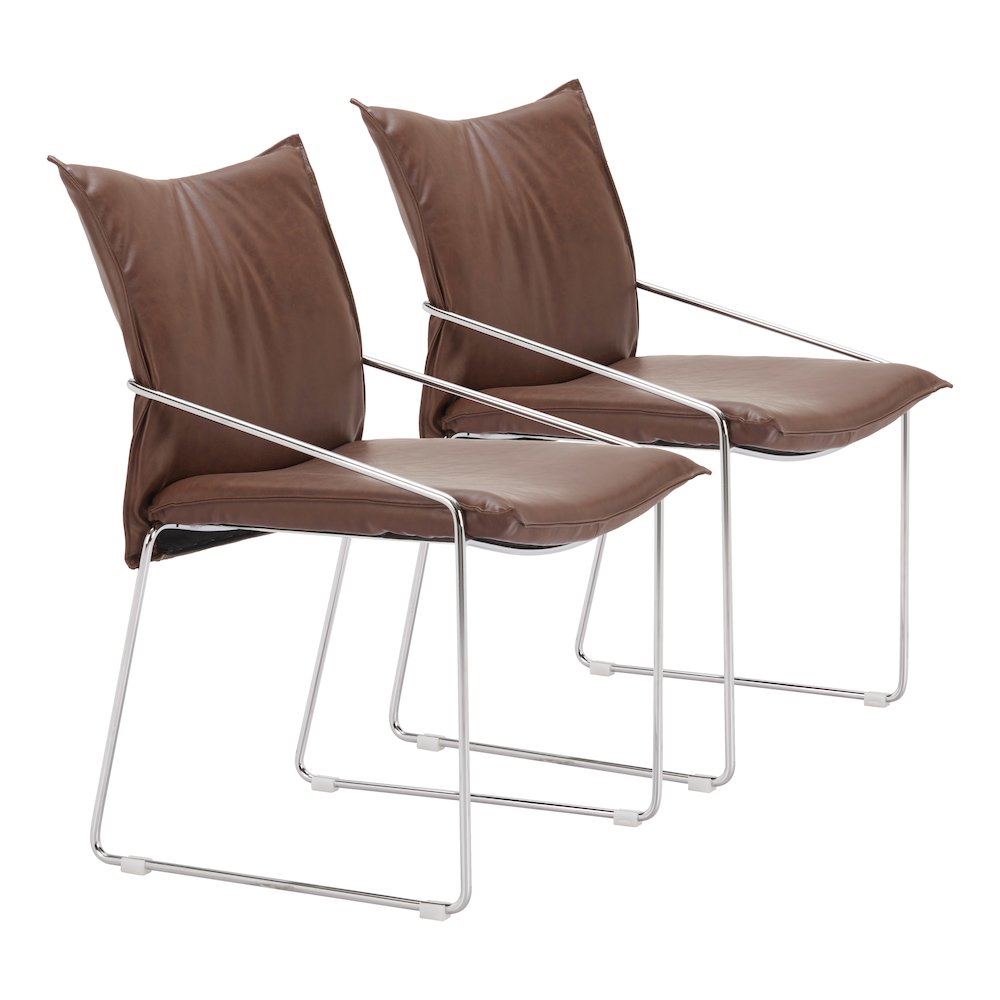 Pola Dining Chair (Set of 2) Brown. Picture 6
