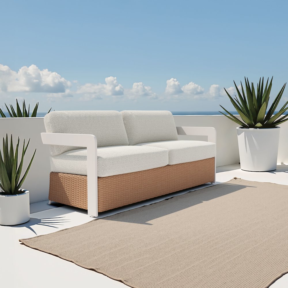 Gelo Sofa White & Brown. Picture 8