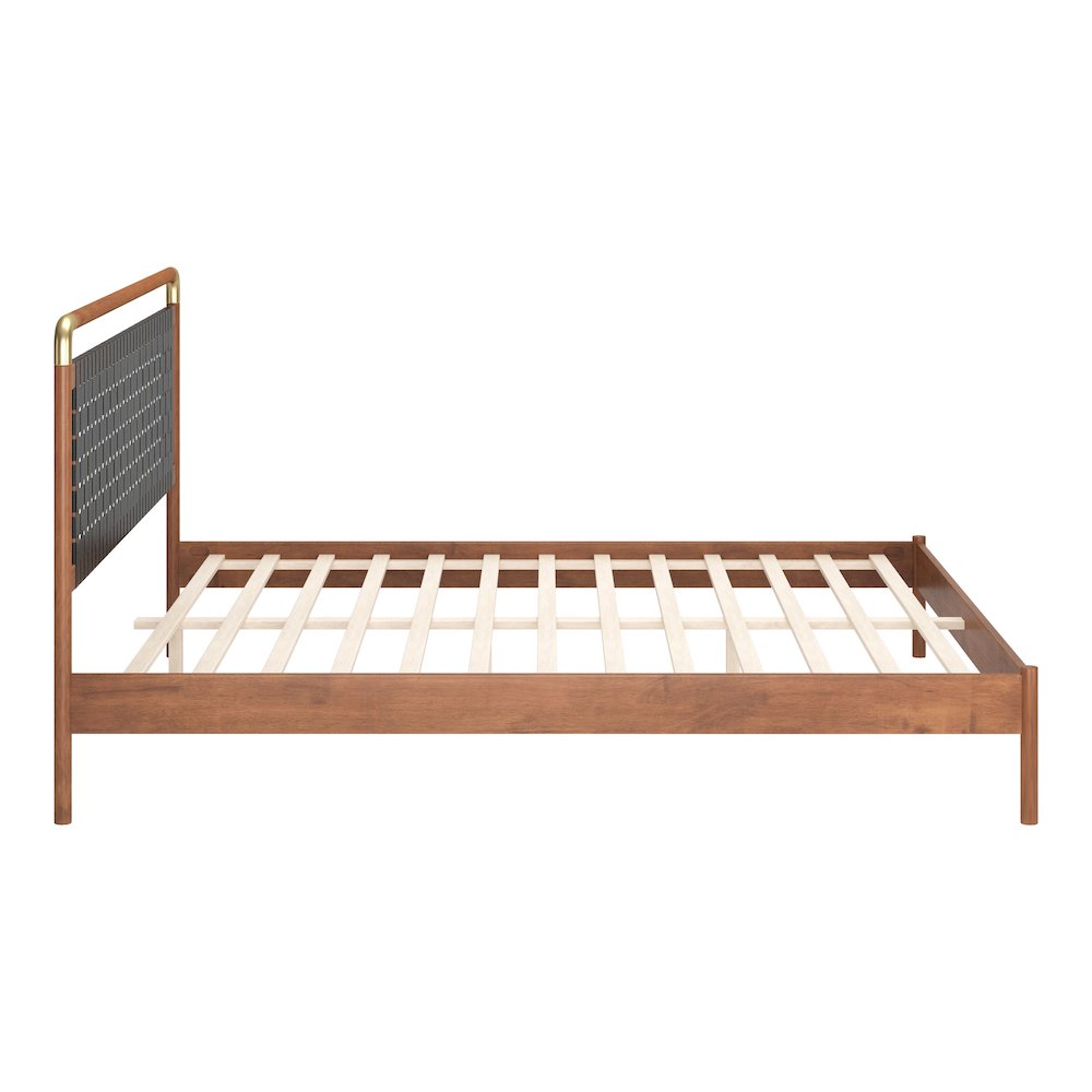 Netz King Bed Black & Walnut. Picture 4