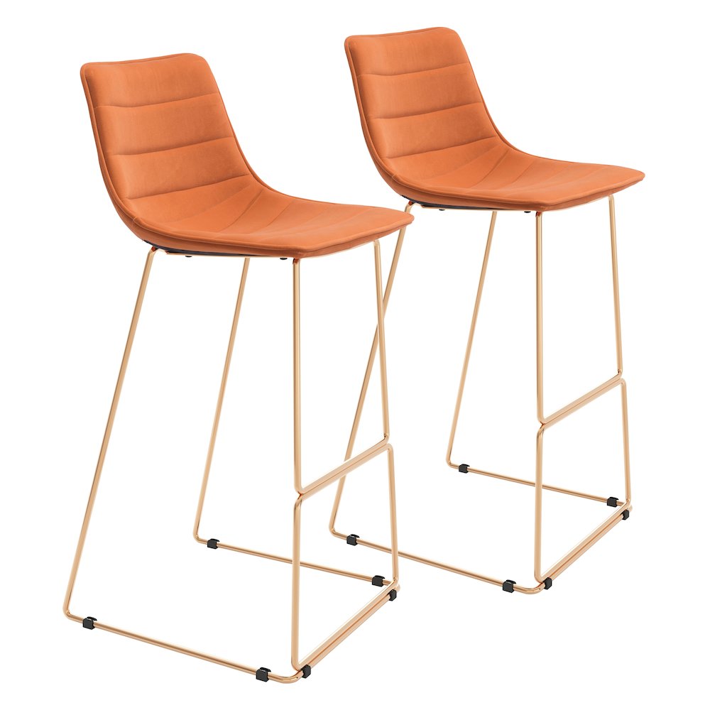 Adele Barstool (Set of 2) Orange & Gold. Picture 6
