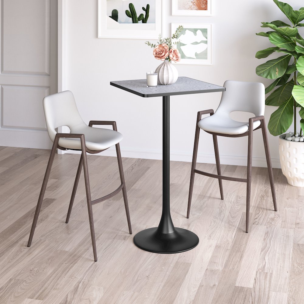 Desi Barstool (Set of 2) Beige & Walnut. Picture 10