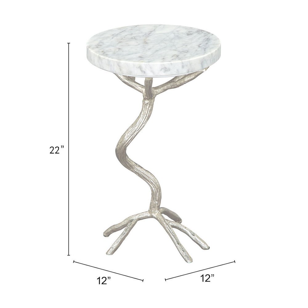 Joel Side Table White & Silver. Picture 11