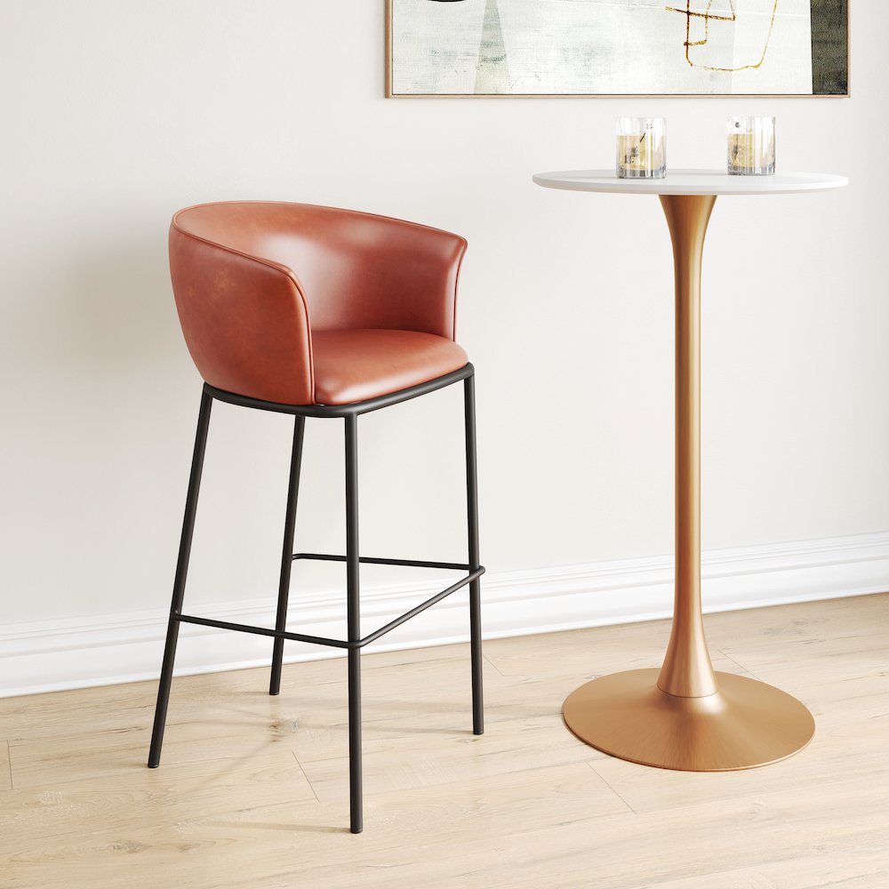 Garston Barstool Brown. Picture 8