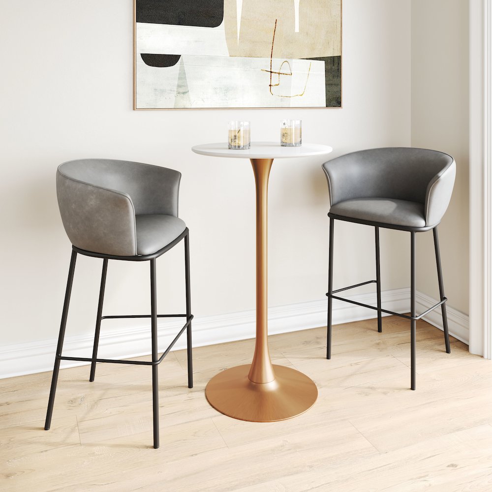 Garston Barstool Gray. Picture 9