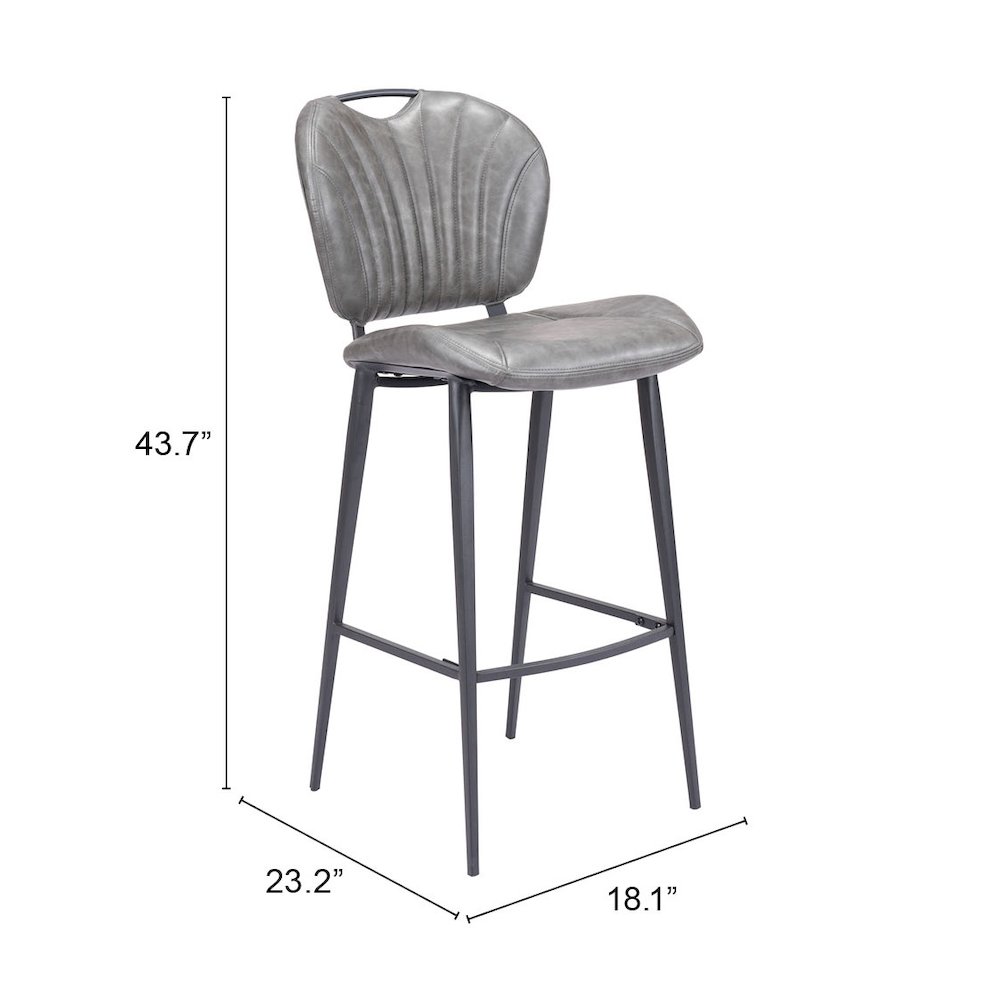 Terrence Barstool Vintage Gray. Picture 12