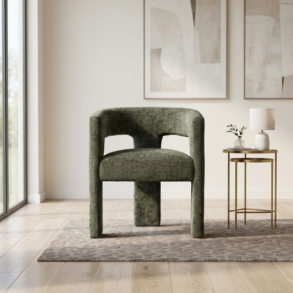 Jacquard Sculpture Accent Chair for Living Room or Bedroom, Forest. Picture 2