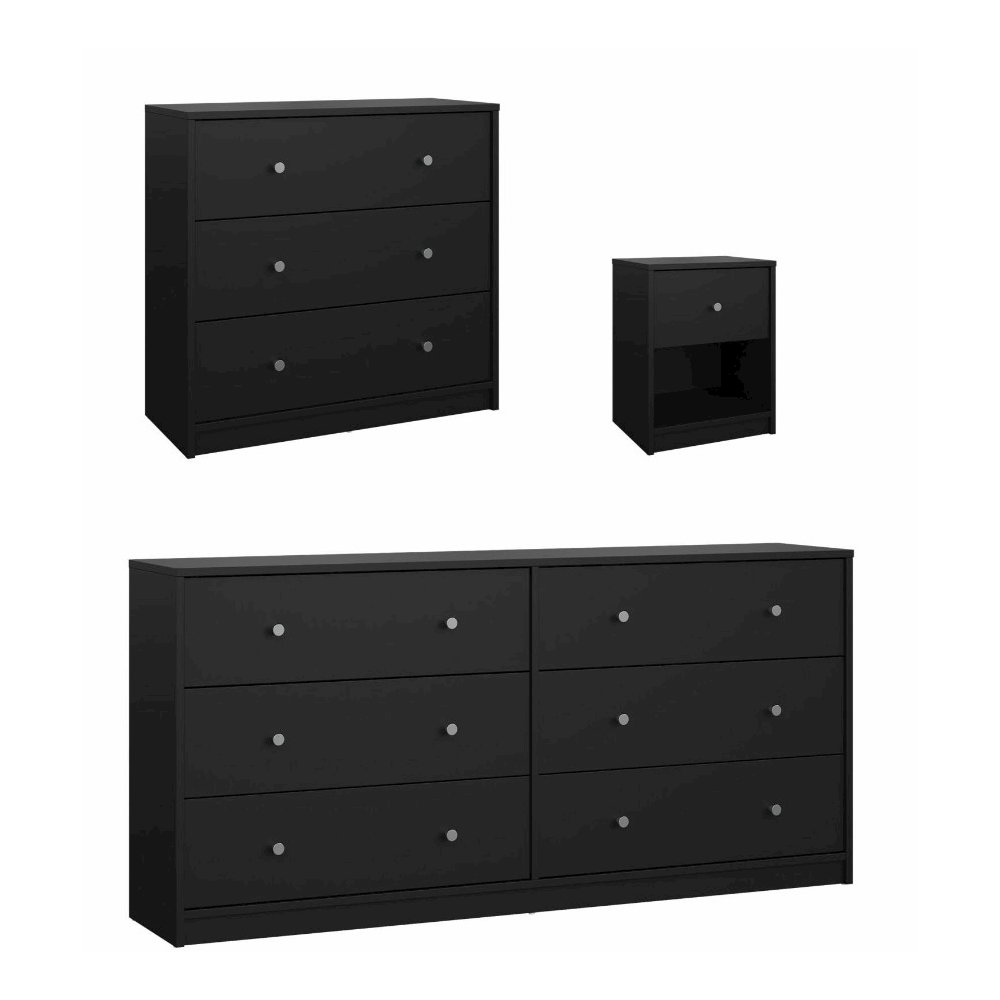 Portland 3-Piece Bedroom Set, Black. Picture 1