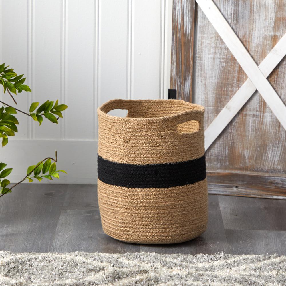 13.5in. Handmade Natural Cotton Basket Planter. Picture 3