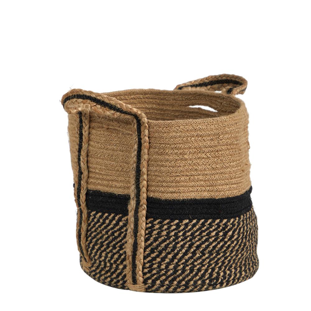 13in. Boho Chic Basket Natural Jute Basket Planter. Picture 4