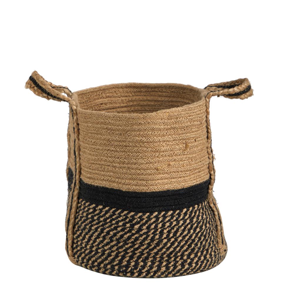 13in. Boho Chic Basket Natural Jute Basket Planter. Picture 5