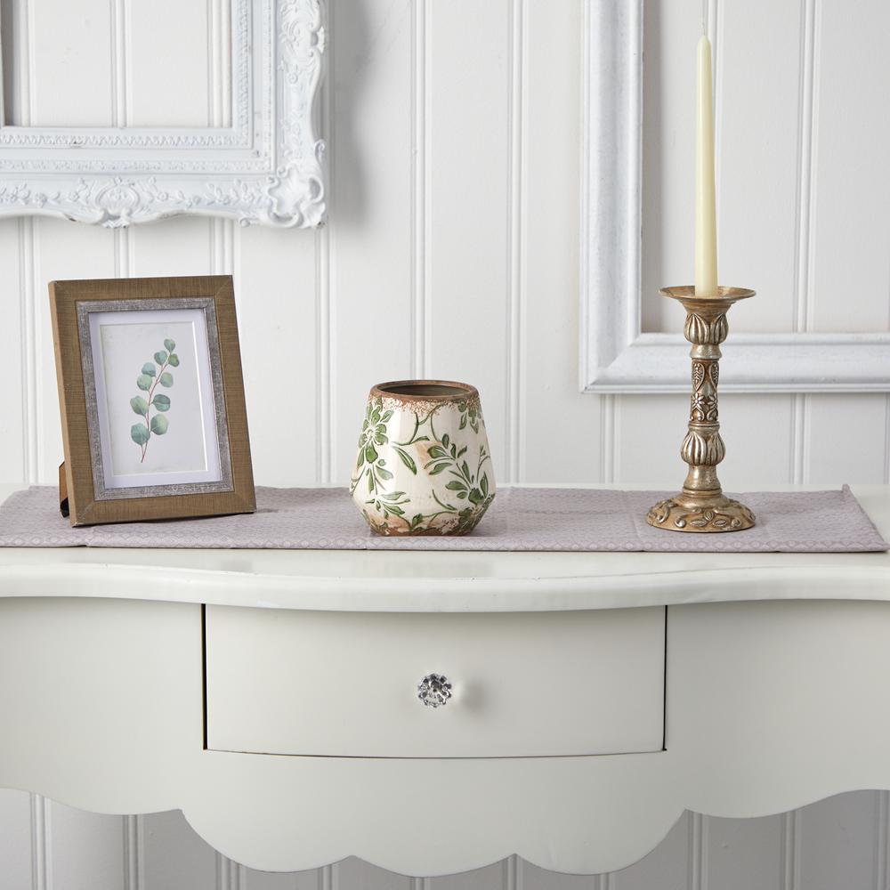5.5in. Tuscan Ceramic Green Scroll Planter. Picture 3