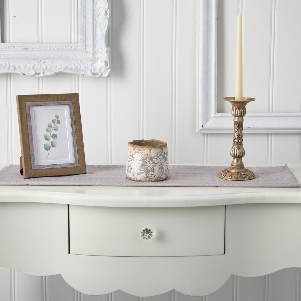 4.5in. Tuscan Ceramic Gray Scroll Planter. Picture 3