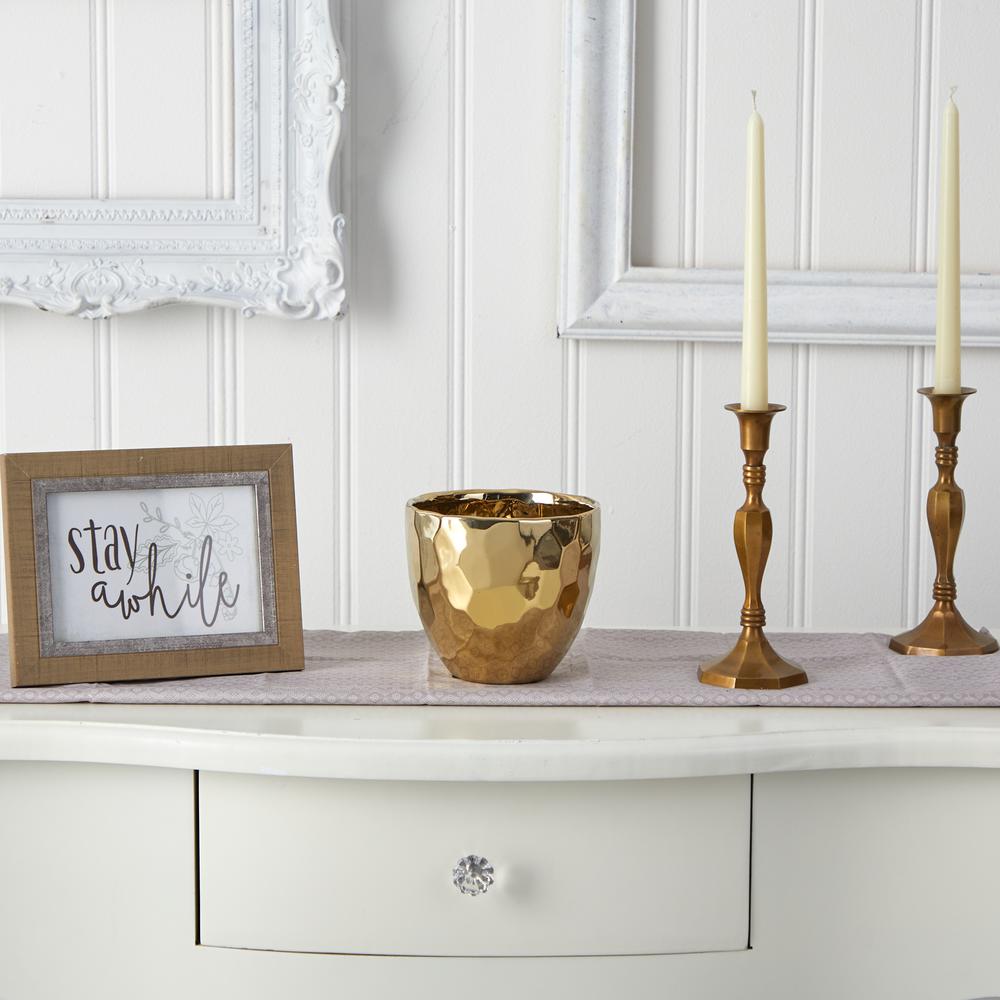 6in. Designer Gold Vase. Picture 3