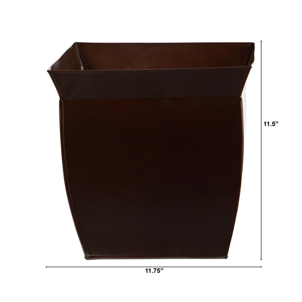 11.75in. Fluted Metal Square Planter. Picture 2