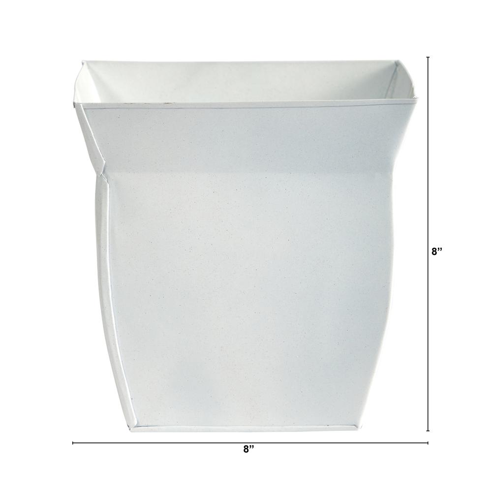 8in. Fluted Metal Square Planter. Picture 2