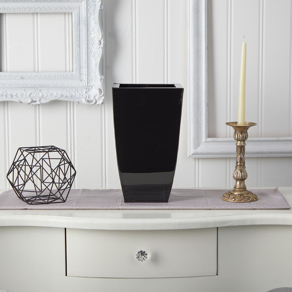13in. Tapered Square Metal Planter. Picture 3