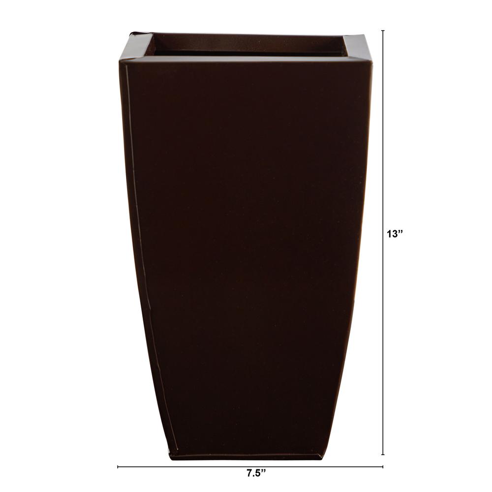 13in. Tapered Square Metal Planter. Picture 2