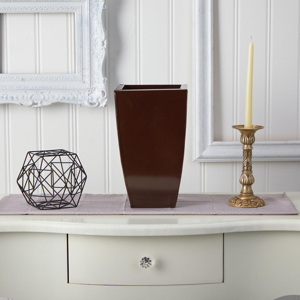 13in. Tapered Square Metal Planter. Picture 3